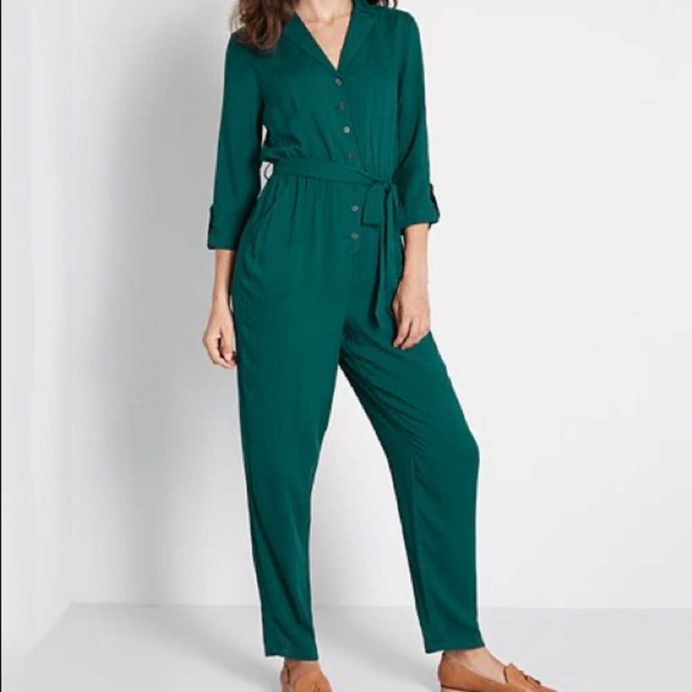 ModCloth Green Jumpsuit So Field with Joy L